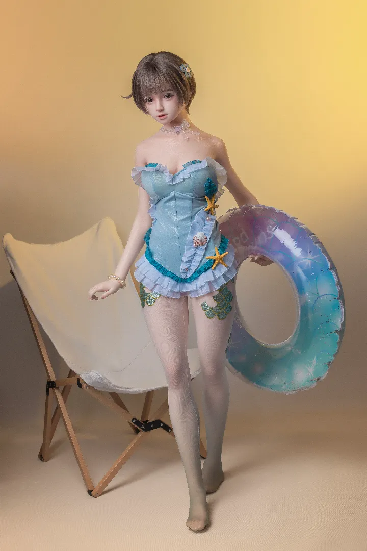 149cm (4ft11) B-Cup Realistic Skin Texture Silicone Sex Doll SHIO, ROS Head 96b